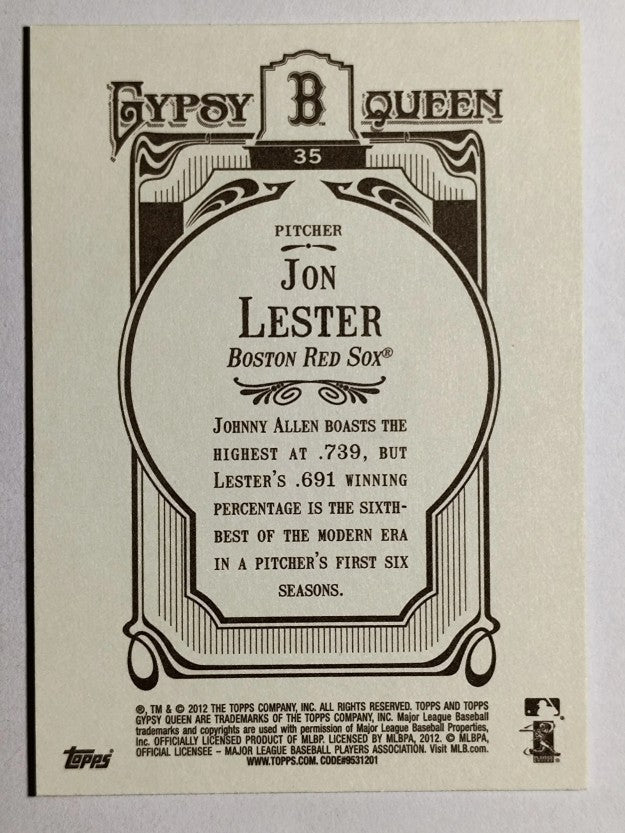 2012 Topps Gypsy Queen #35 Jon Lester