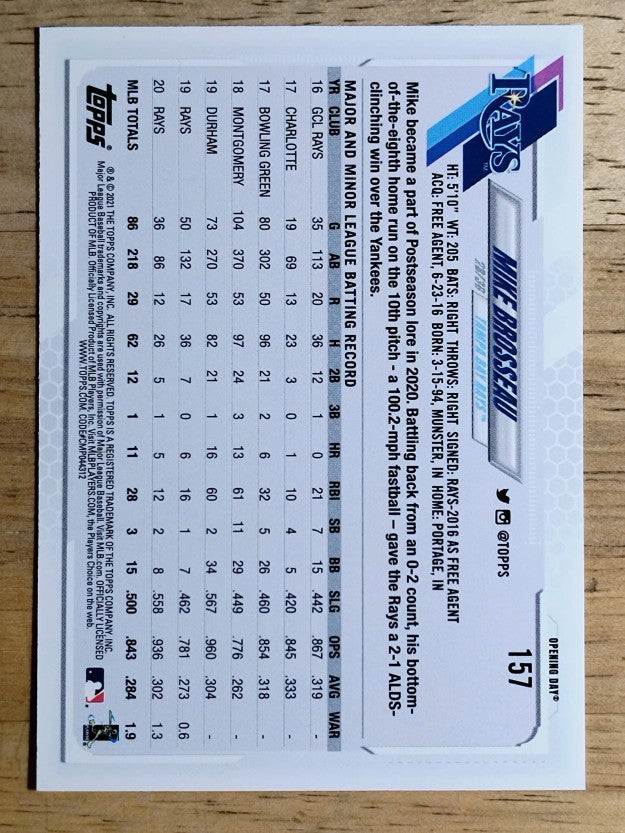 2021 Topps Opening Day #157 Mike Brosseau