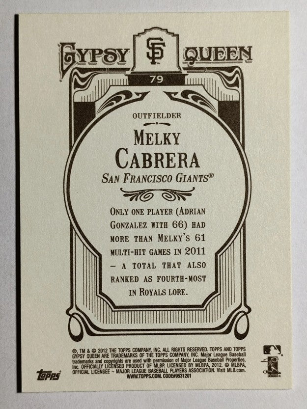 2012 Topps Gypsy Queen #79 Melky Cabrera