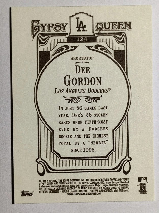 2012 Topps Gypsy Queen #124 Dee Gordon