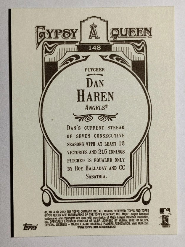 2012 Topps Gypsy Queen #148 Dan Haren