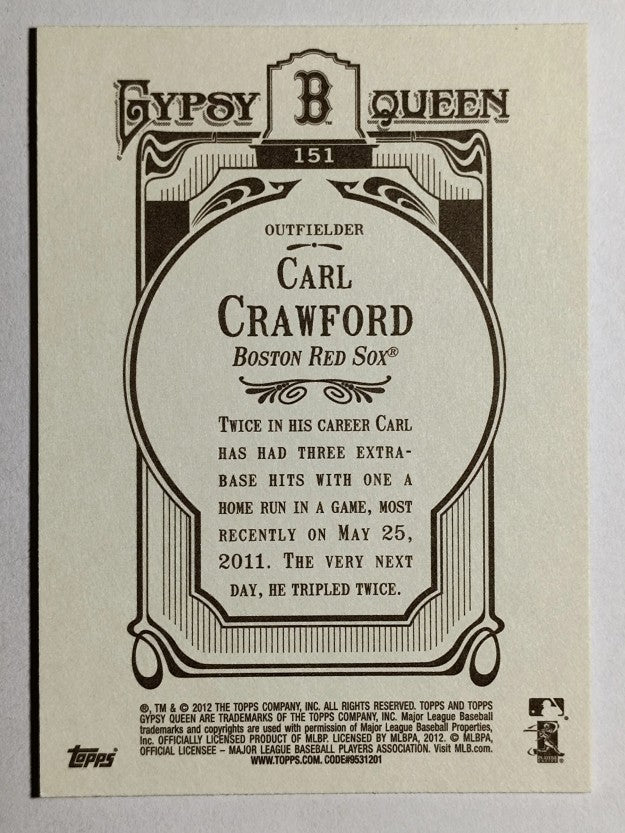 2012 Topps Gypsy Queen #151 Carl Crawford