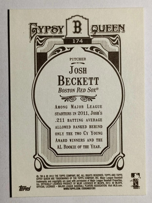 2012 Topps Gypsy Queen #174 Josh Beckett