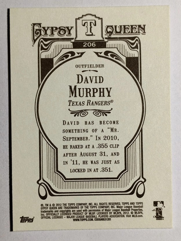 2012 Topps Gypsy Queen #206 David Murphy