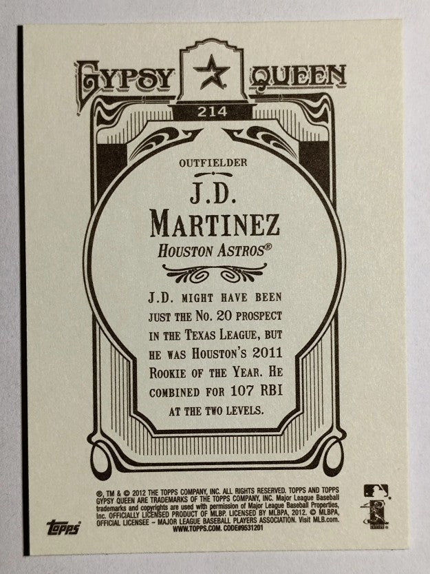 2012 Topps Gypsy Queen #214 J.D. Martinez