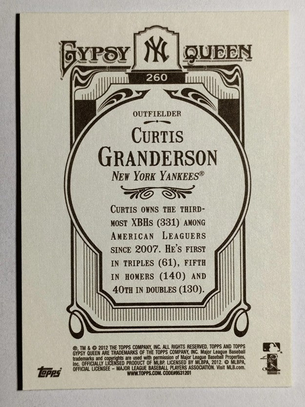 2012 Topps Gypsy Queen #260A Curtis Granderson
