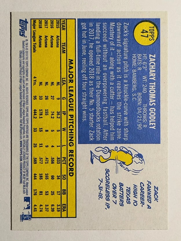 2019 Topps Heritage #47 Zack Godley