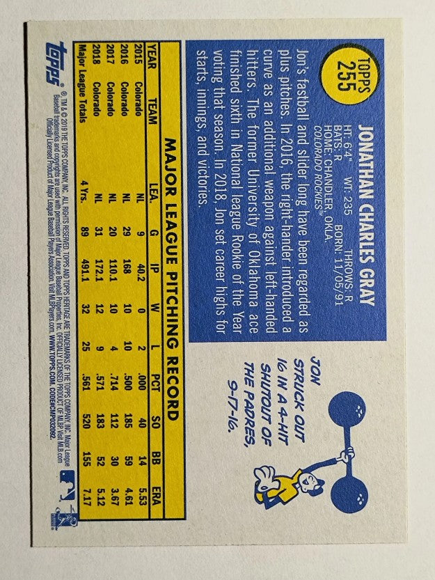 2019 Topps Heritage #255 Jon Gray