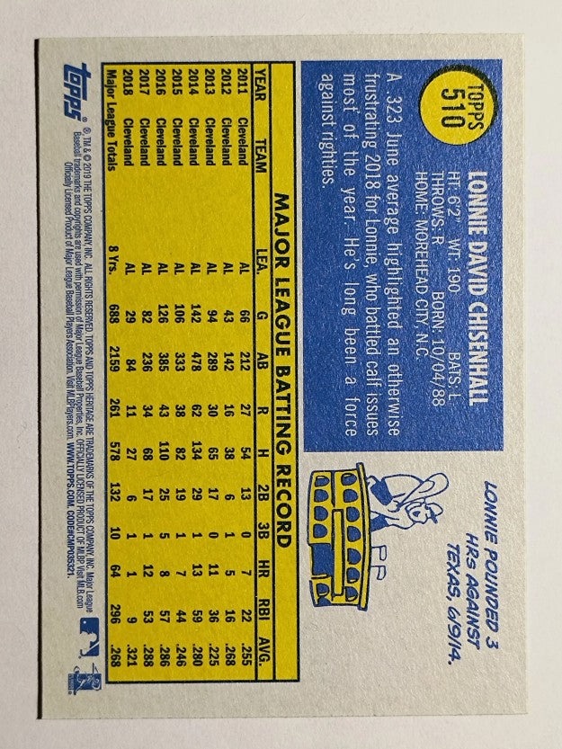 2019 Topps Heritage #510 Lonnie Chisenhall