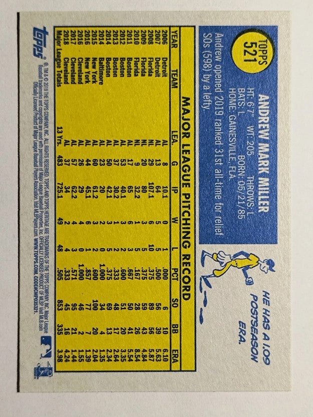 2019 Topps Heritage #521 Andrew Miller