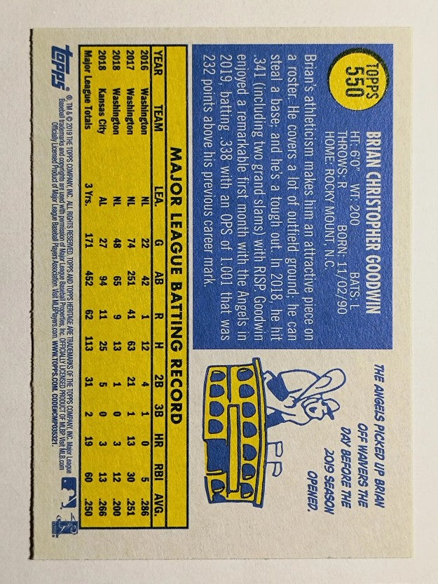 2019 Topps Heritage #550 Brian Goodwin