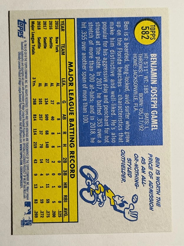 2019 Topps Heritage #582 Ben Gamel