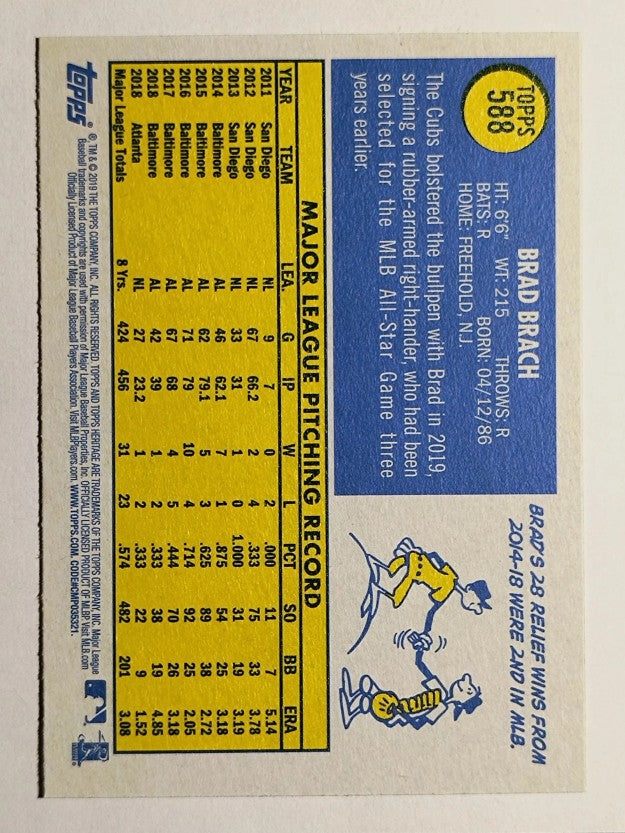 2019 Topps Heritage #588 Brad Brach