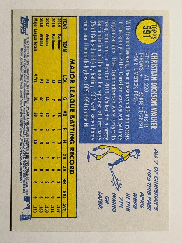 2019 Topps Heritage #591 Christian Walker