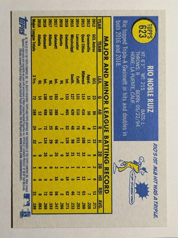 2019 Topps Heritage #623 Rio Ruiz