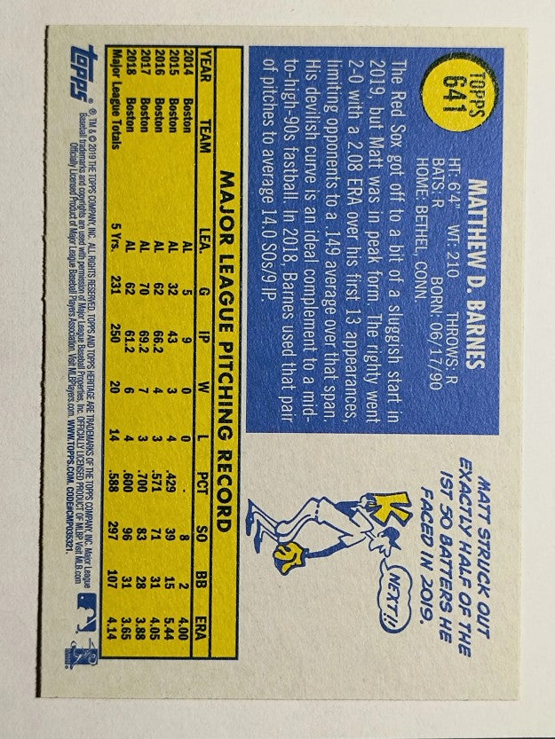 2019 Topps Heritage #641 Matt Barnes