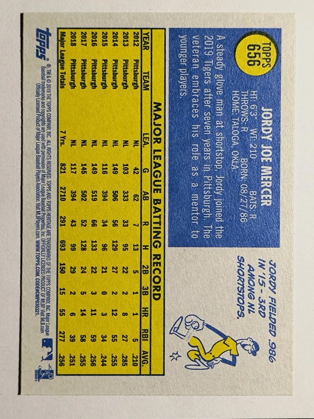2019 Topps Heritage #656 Jordy Mercer