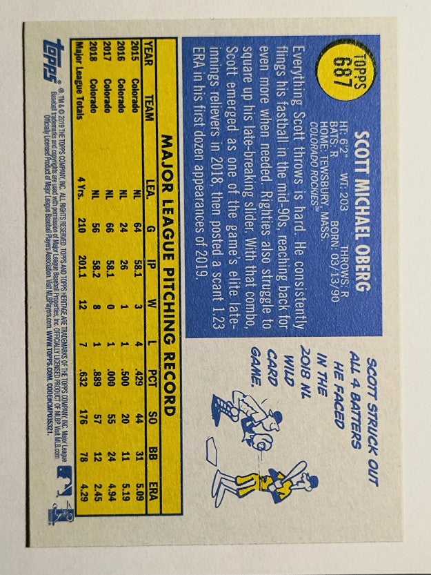 2019 Topps Heritage #687 Scott Oberg