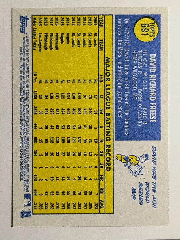 2019 Topps Heritage #691 David Freese