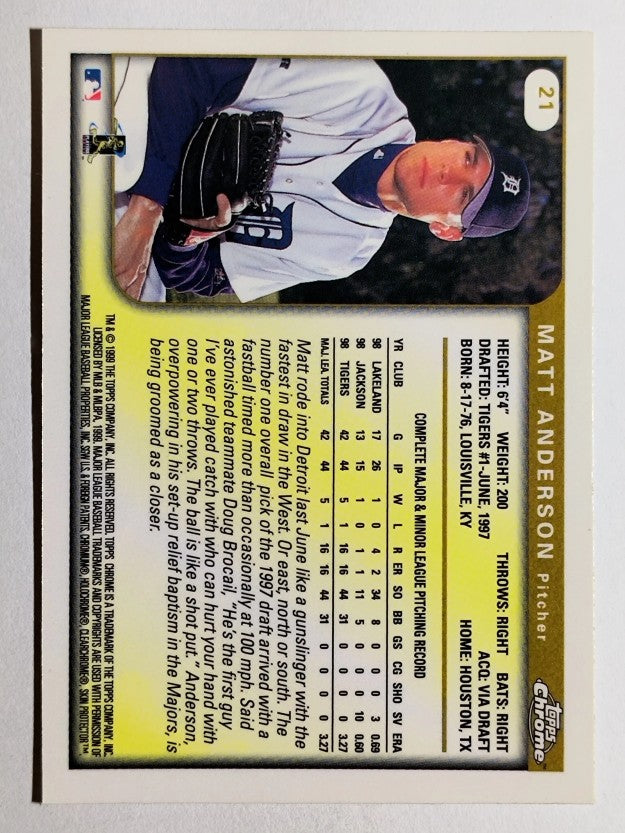 1999 Topps Chrome #21 Matt Anderson