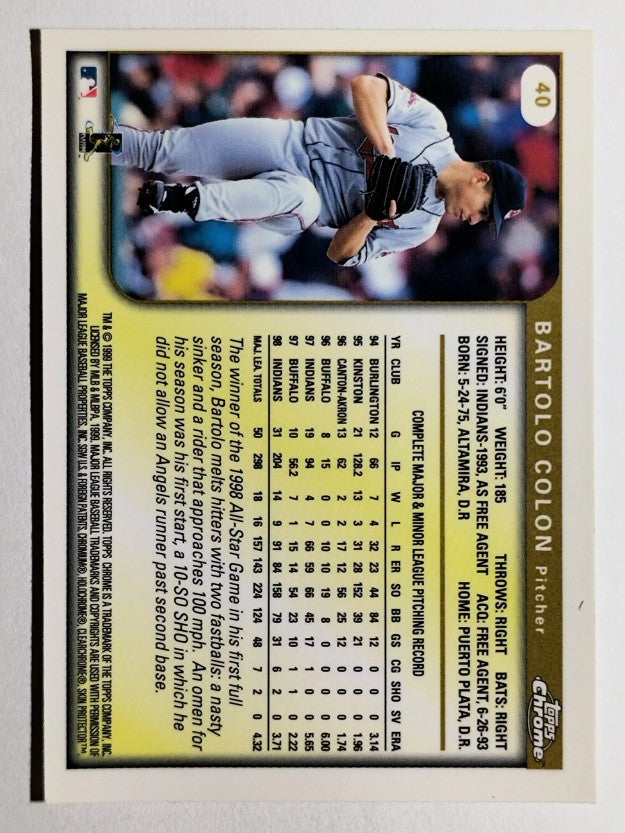 1999 Topps Chrome #40 Bartolo Colon