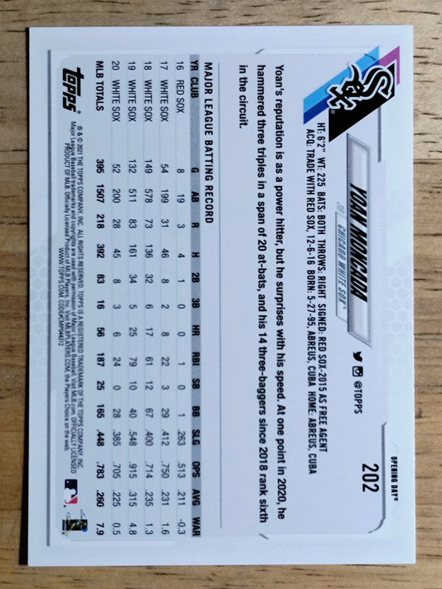 2021 Topps Opening Day #202 Yoan Moncada