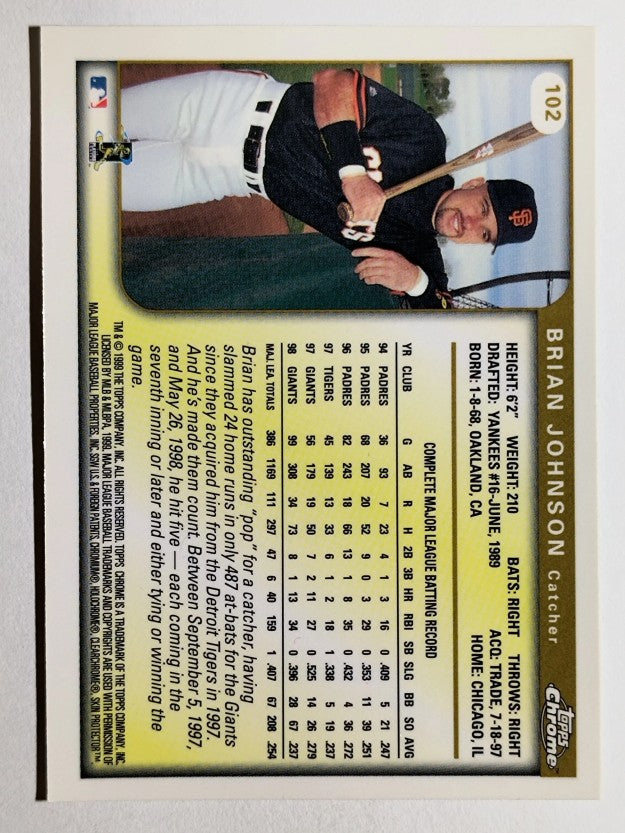 1999 Topps Chrome #102 Brian Johnson