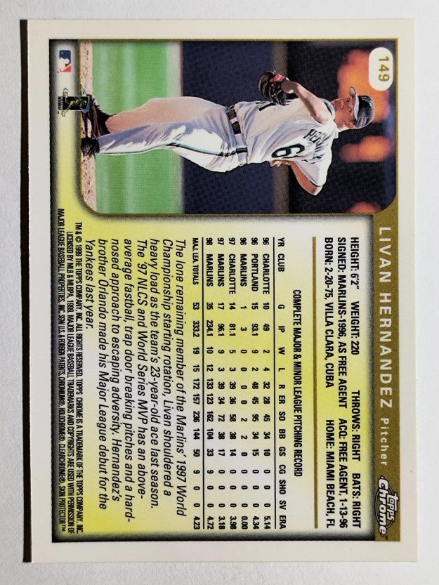 1999 Topps Chrome #149 Livan Hernandez