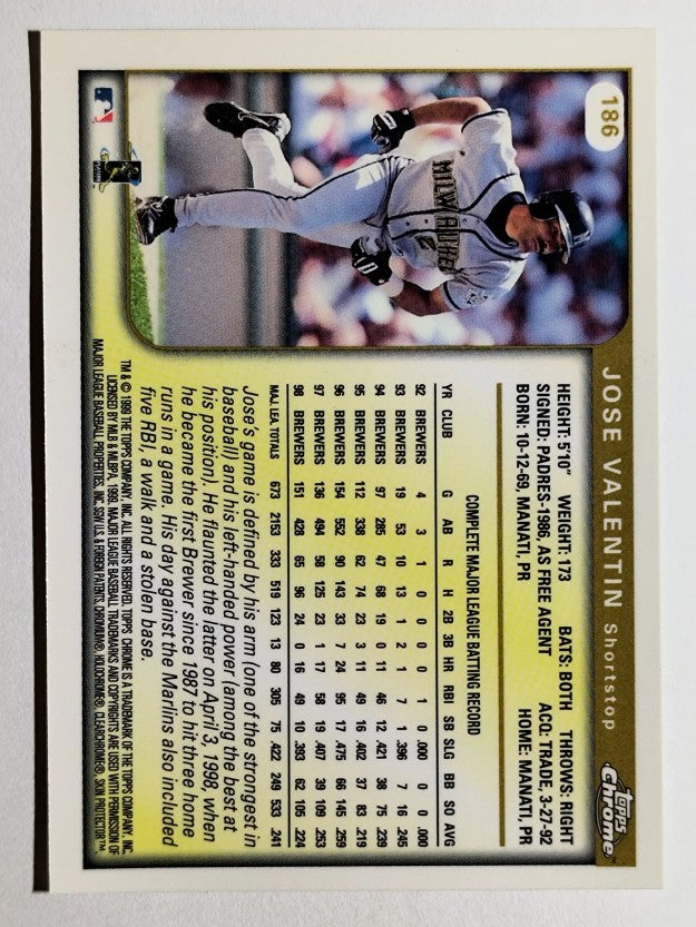 1999 Topps Chrome #186 Jose Valentin