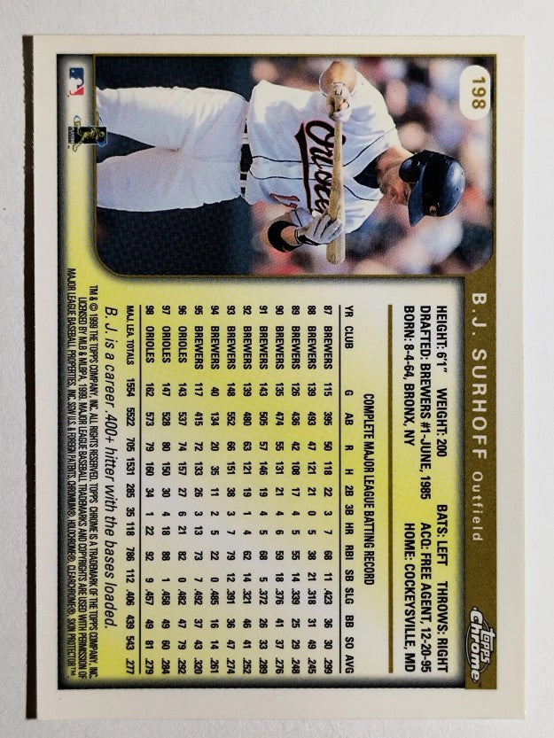 1999 Topps Chrome #198 B.J. Surhoff