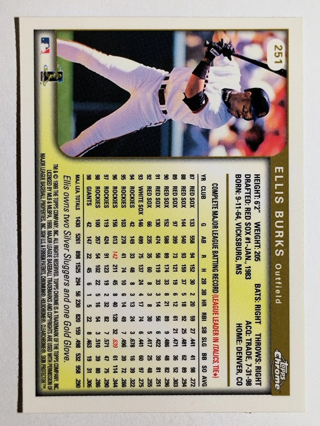1999 Topps Chrome #251 Ellis Burks