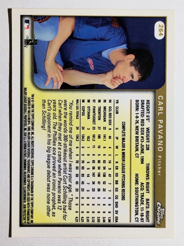 1999 Topps Chrome #264 Carl Pavano