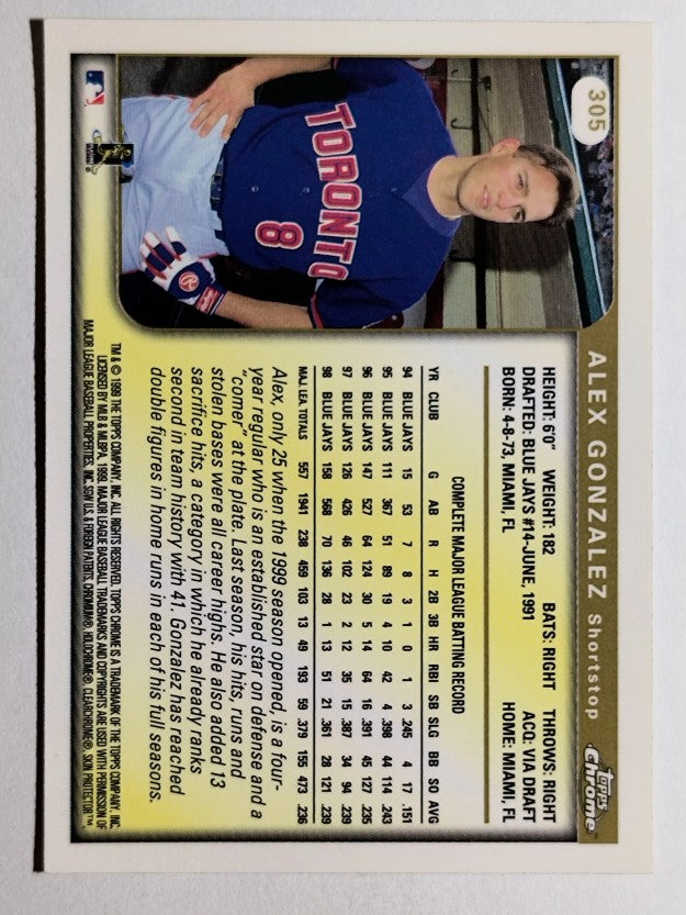 1999 Topps Chrome #305 Alex Gonzalez