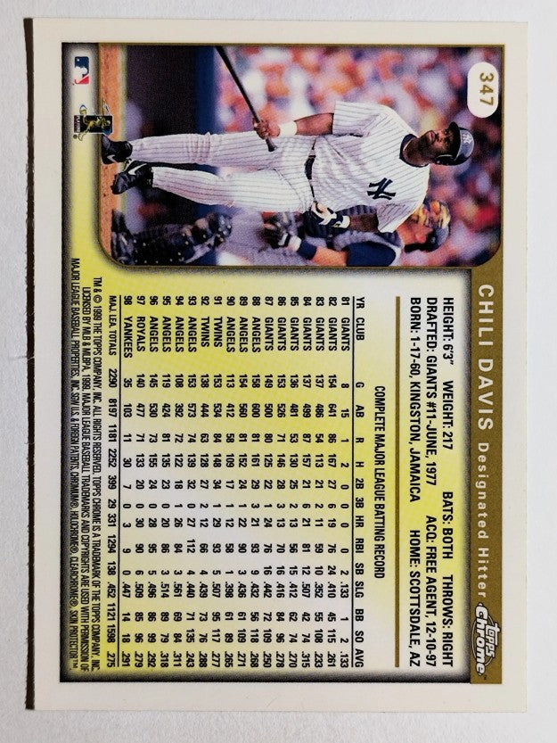 1999 Topps Chrome #347 Chili Davis