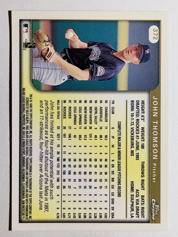 1999 Topps Chrome #372 John Thomson