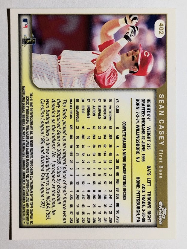 1999 Topps Chrome #402 Sean Casey