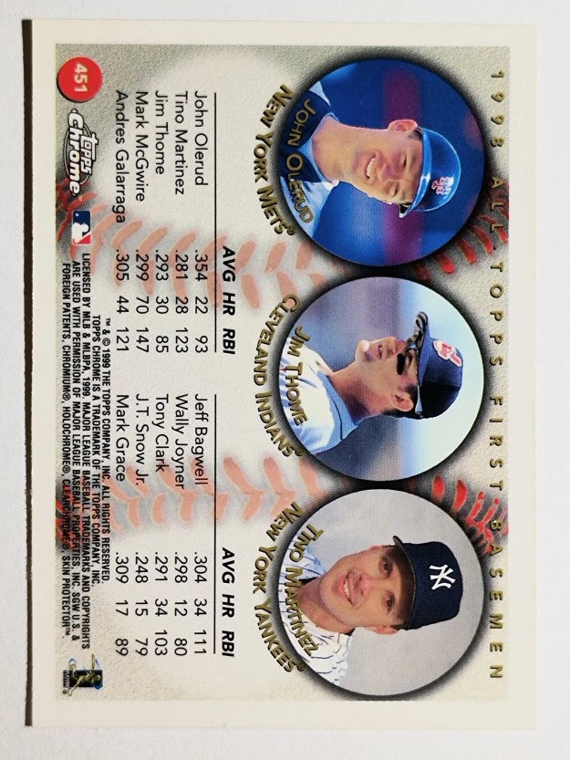 1999 Topps Chrome #451 John Olerud/Jim Thome/Edgar Martinez AT