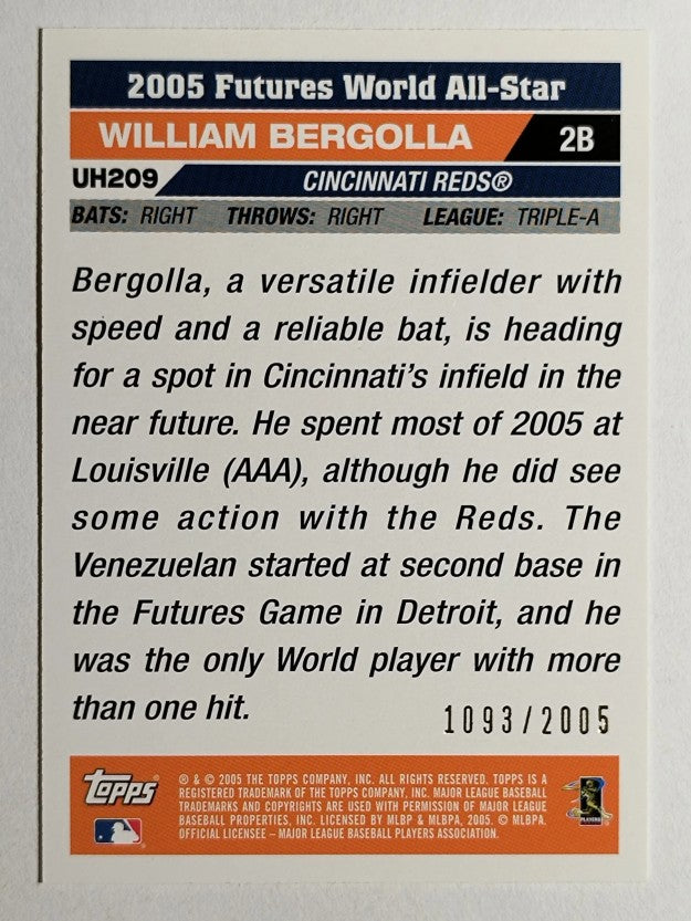 2005 Topps Update Gold #209 William Bergolla FUT