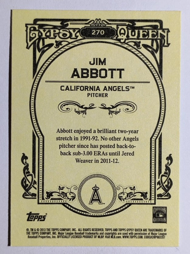 2013 Topps Gypsy Queen #270 Jim Abbott