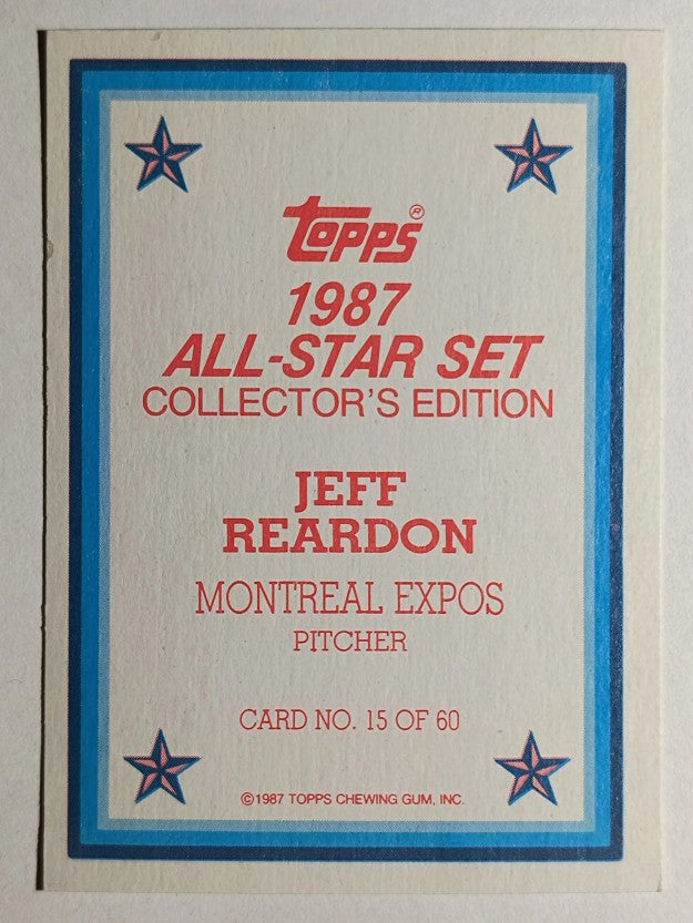 1987 Topps Glossy Send-Ins #15 Jeff Reardon