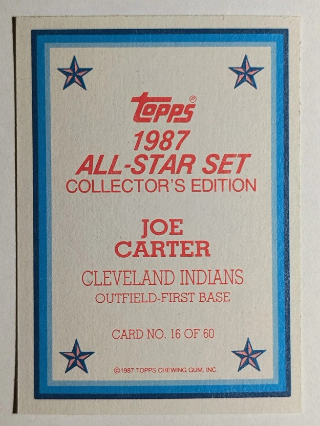 1987 Topps Glossy Send-Ins #16 Joe Carter