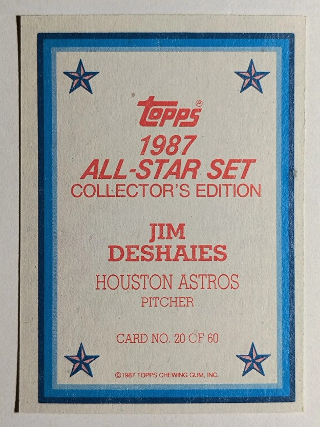 1987 Topps Glossy Send-Ins #20 Jim Deshaies