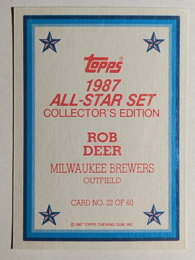 1987 Topps Glossy Send-Ins #22 Rob Deer