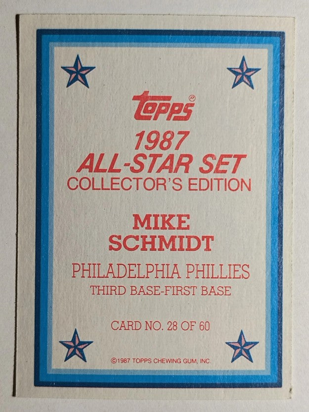1987 Topps Glossy Send-Ins #28 Mike Schmidt