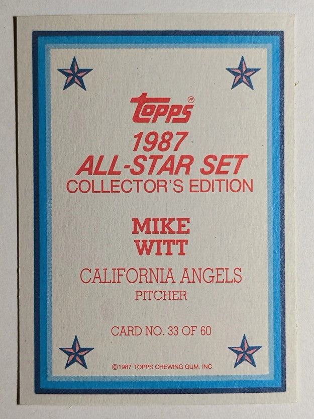 1987 Topps Glossy Send-Ins #33 Mike Witt