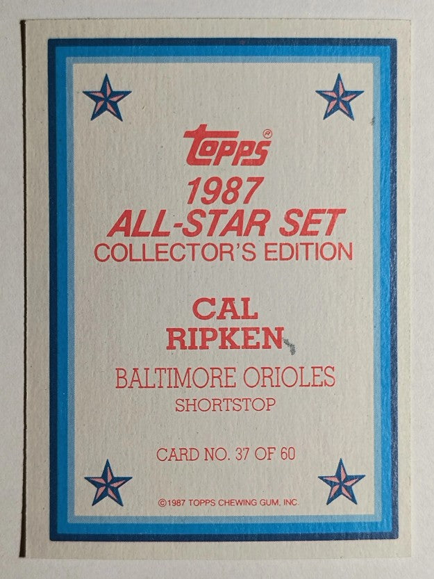 1987 Topps Glossy Send-Ins #37 Cal Ripken