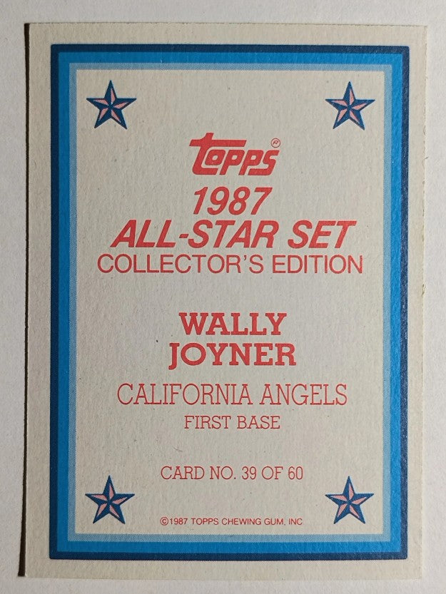 1987 Topps Glossy Send-Ins #39 Wally Joyner