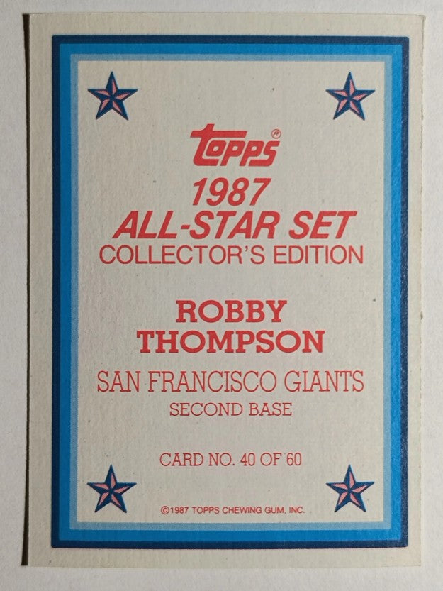 1987 Topps Glossy Send-Ins #40 Robby Thompson