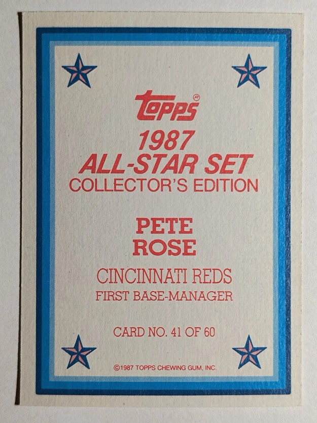 1987 Topps Glossy Send-Ins #41 Pete Rose