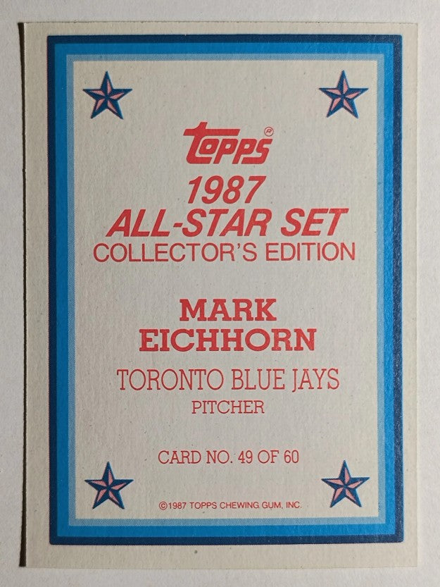 1987 Topps Glossy Send-Ins #49 Mark Eichhorn